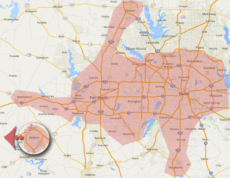 Texas Pallets, LLC Service Area in D/FW Metroplex Service Area in DFW for Texas Pallets, LLC