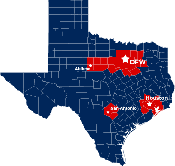 Tx Service Area Vector Updated - Texas Pallets LLC